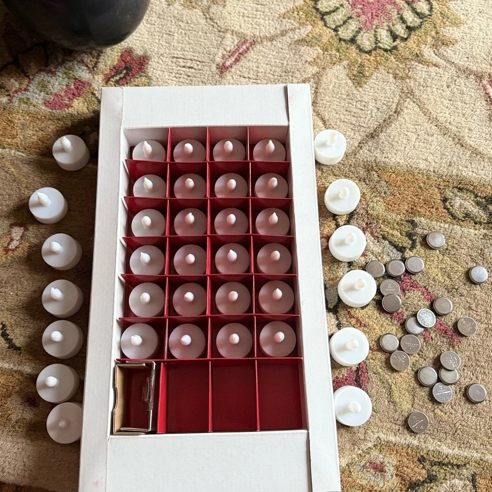 37 Flameless Elegant LED Safe Tea Lights Flickers and Glows with Batteries
